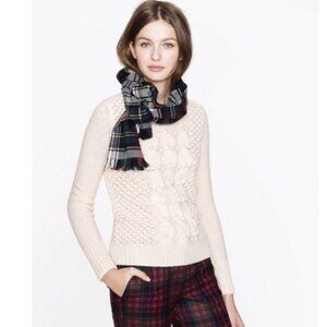 J CREW Handknit Popcorn sweater crewneck lambswool sz M